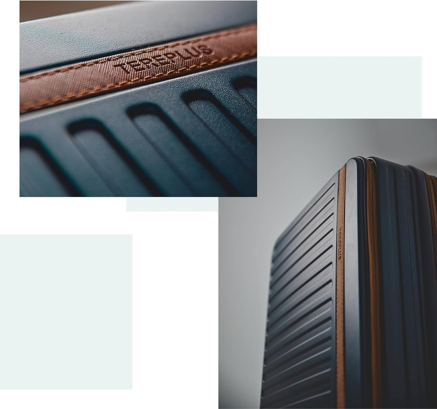 طقم حقائب سفر فاخرة مقاس 20/24 بوصة، حقيبة يد وحقيبة سفر مسجلة مع جيب أمامي مفتوح للكمبيوتر المحمول، مقبض عريض، عجلات صامتة قابلة للتوسيع، منافذ USB، لون أزرق، طقم من قطعتين (20/24 بوصة)