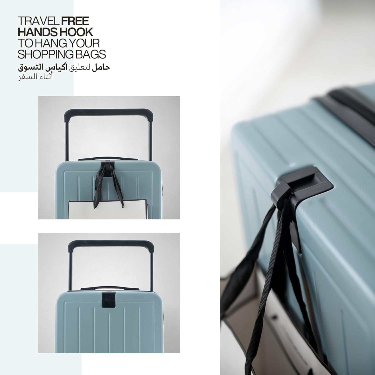 TERE® Check In 26-inch Luggage Travel Suitcase Wide Handle Cup Holder Silent Wheels USB Port Charging Cabin Bag Vada5 (Black, 26-inch)