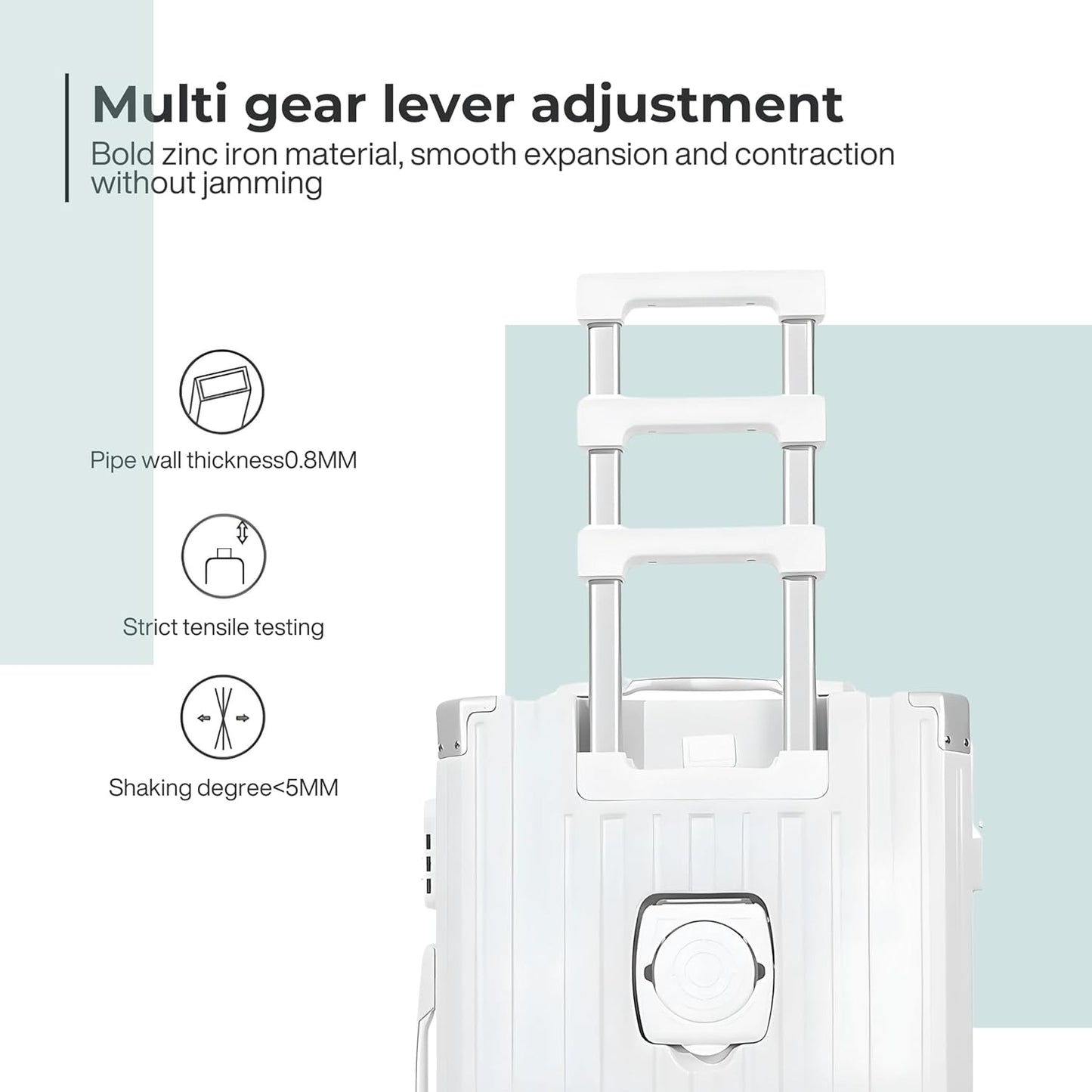 Luxury Check In Luggage Travel Bag Suitcase lightweight with High Quality Aluminium Frame Zipperless Cup holder Silent Wheels USB Port Charging (Mint, 24 Inches)