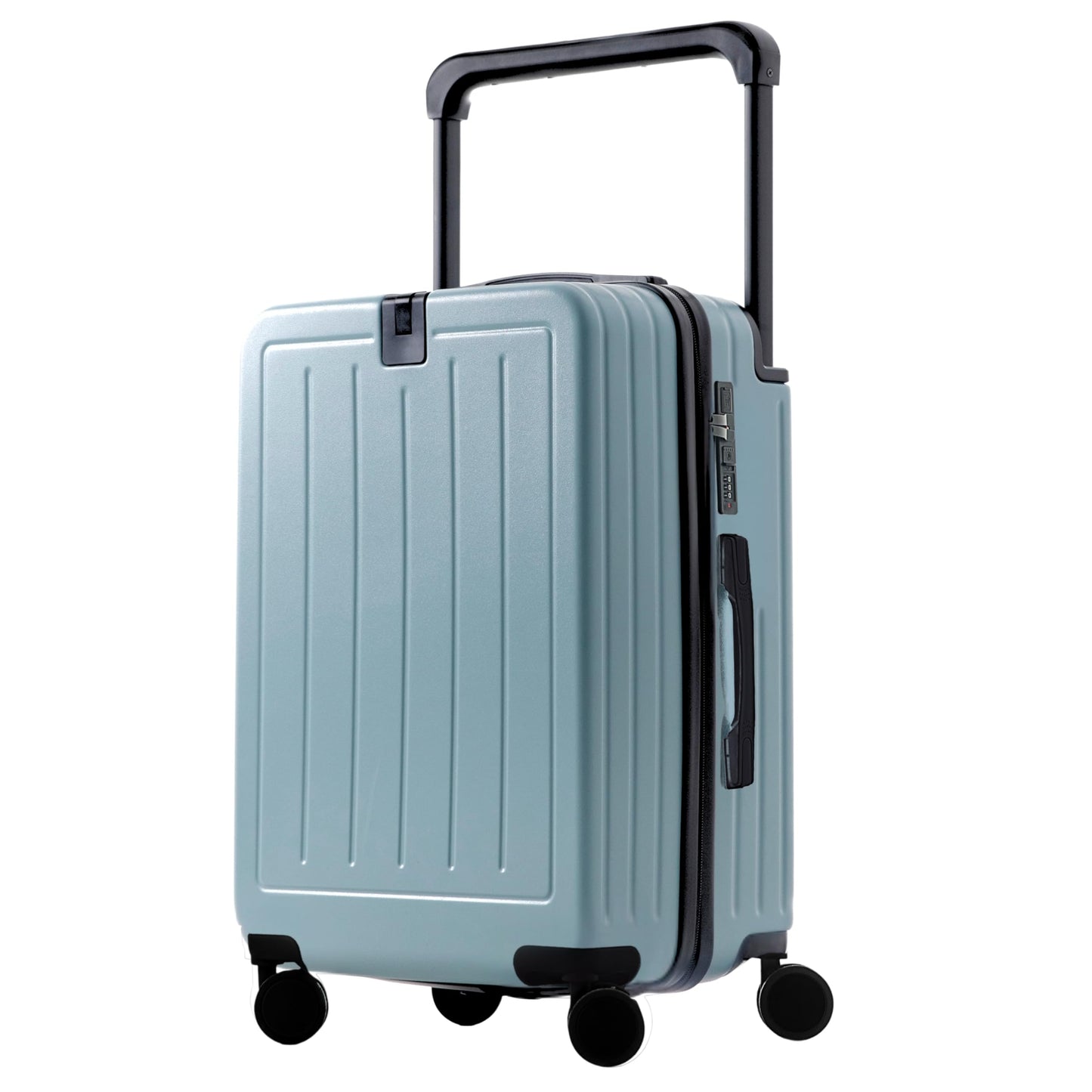 TERE® Check In 26-inch Luggage Travel Suitcase Wide Handle Cup Holder Silent Wheels USB Port Charging Cabin Bag Vada5 (Black, 26-inch)