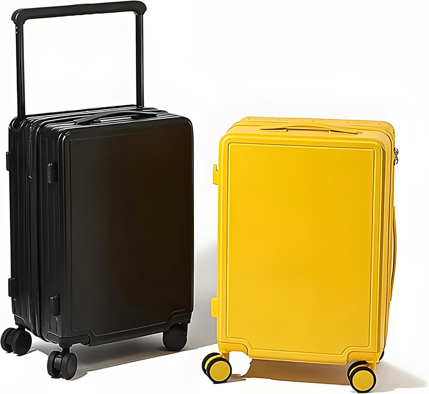 TERE® Carry-on Luggage Travel Suitcase Wide Handle Cup Holder Silent Wheels USB Port Charging 20" Cabin Bag Jx (Yellow, 26-inch)