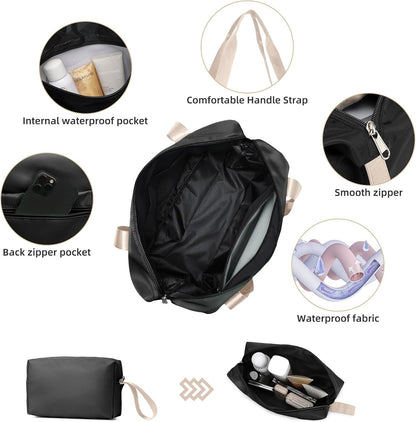 LARVENDER Luggage Sets 6 Piece with Duffel Bag, Expandable(Only 28 & 24") Hardside Luggage with Cosmetic Case 360° Spinner Wheels, Durable Luggage Set Clearance For Women Men, Black