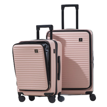 Carry On 20-inch Luggage Travel Suitcase with Front Open Laptop Compartment Silent Wheels Deep Storage USB Port Chargingn Cabin Bag Deepy (Dark Green, 20-inch)