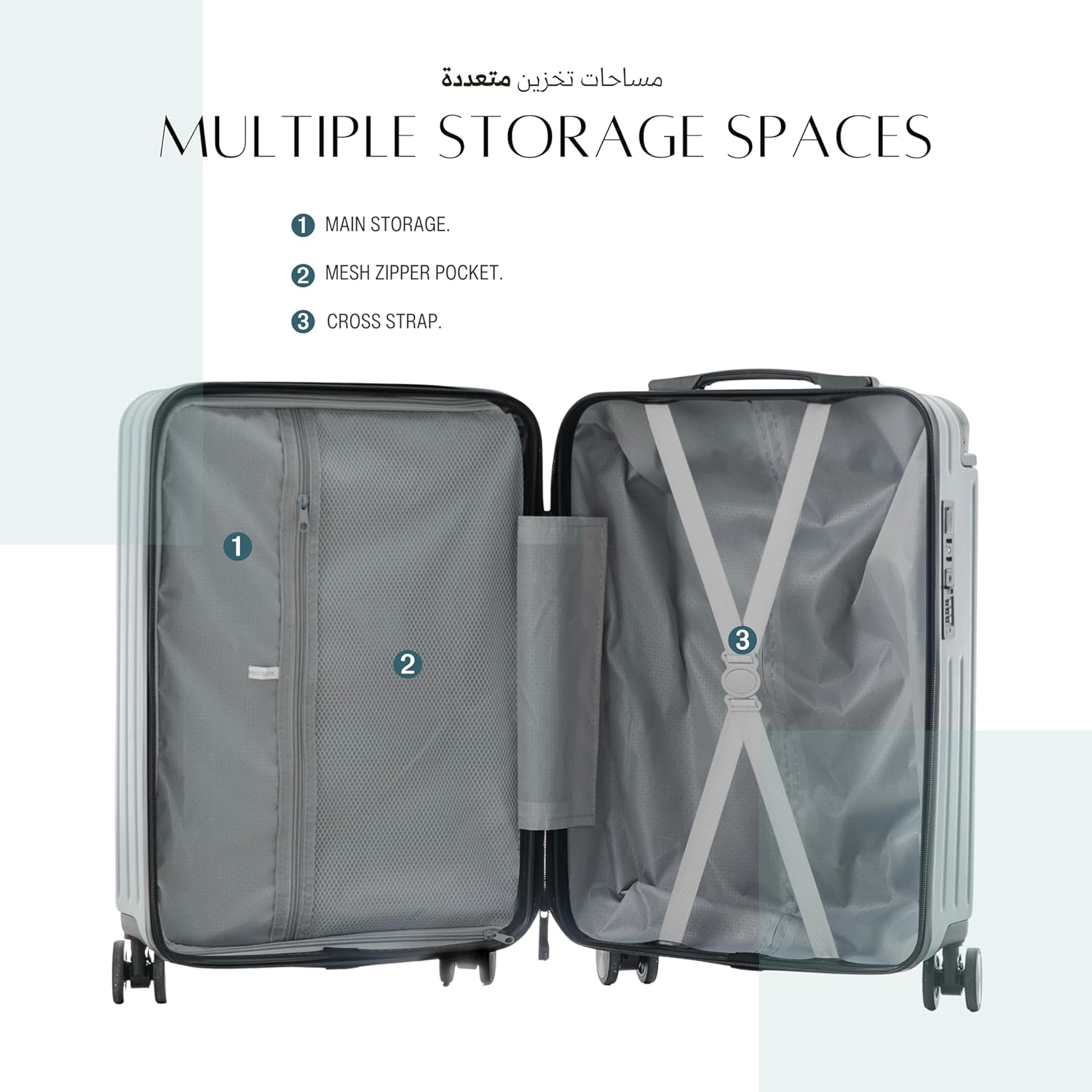 TERE® Check In 26-inch Luggage Travel Suitcase Wide Handle Cup Holder Silent Wheels USB Port Charging Cabin Bag Vada5 (Black, 26-inch)