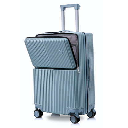 EVA 4.0 | Carry On 20" Luggage with Front Pocket, USB Port, Cup Holder, Hook - Blue
