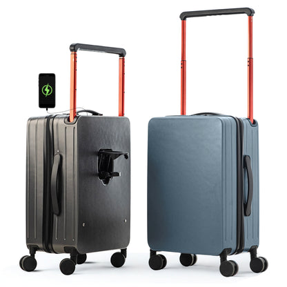 VADA X | Carry Oon 20" Bag with Wide Handle, Cup Holder, USB Port - Grey