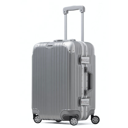 Roo | Carry On 20" Luggage with Aluminum Frame Zipperless, Lightweight, Full PC