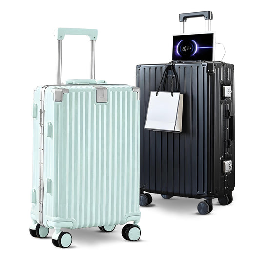 Hooky | Check In 24" Luggage with Aluminium Frame Zipperless, Cup Holder, USB Port, Lightweight