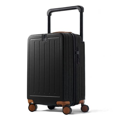VADA 5.0 | Carry On 20" Bag with Wide Handle, Cup Holder, USB Ports - Black