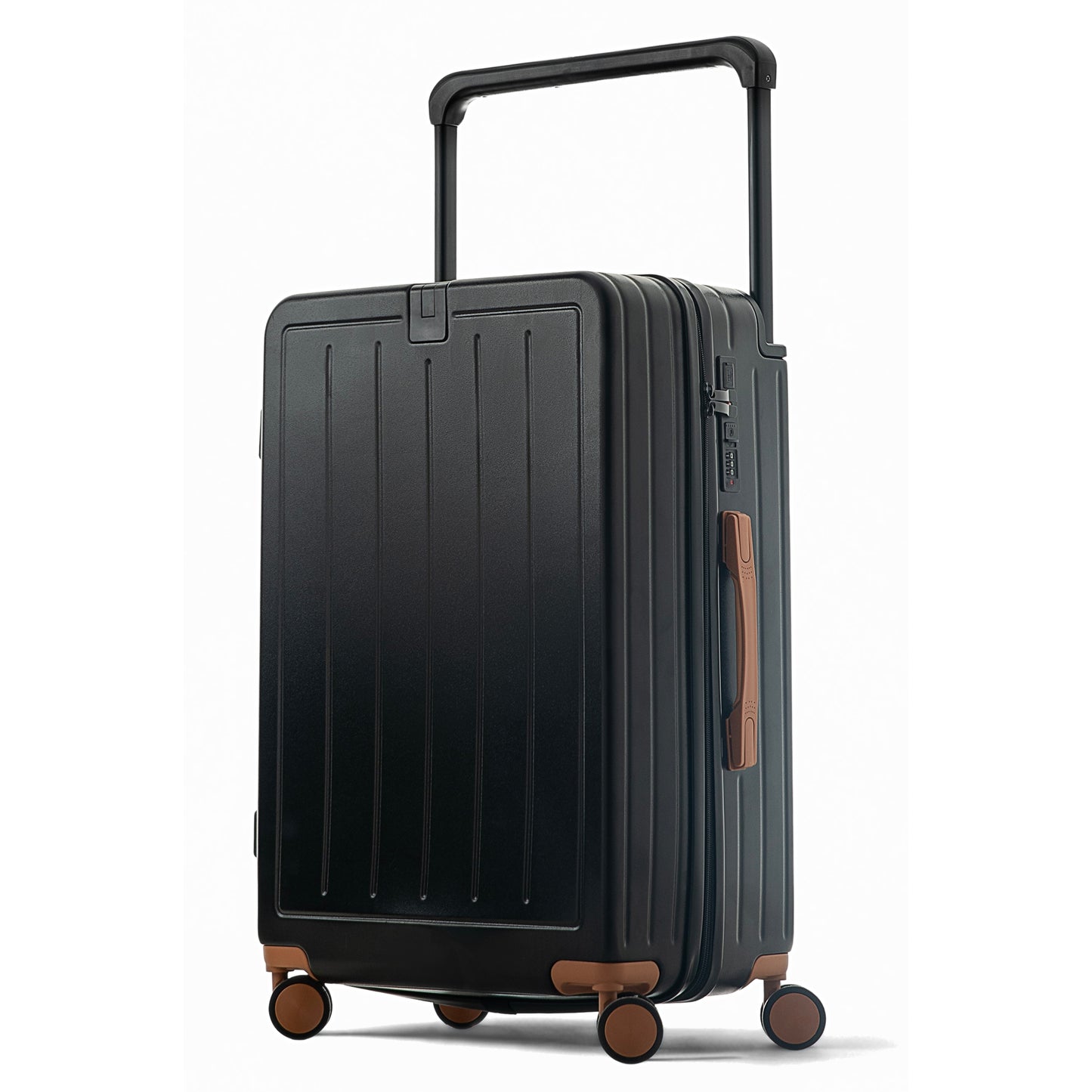 VADA 5.0 | Check In 26" Bag with Wide Handle, Cup Holder, USB Ports - Black