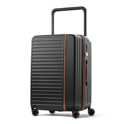 طقم حقائب سفر فاخرة مقاس 20/24 بوصة، حقيبة يد وحقيبة سفر مسجلة مع جيب أمامي مفتوح للكمبيوتر المحمول، مقبض عريض، عجلات صامتة قابلة للتوسيع، منافذ USB، لون أزرق، طقم من قطعتين (20/24 بوصة) 