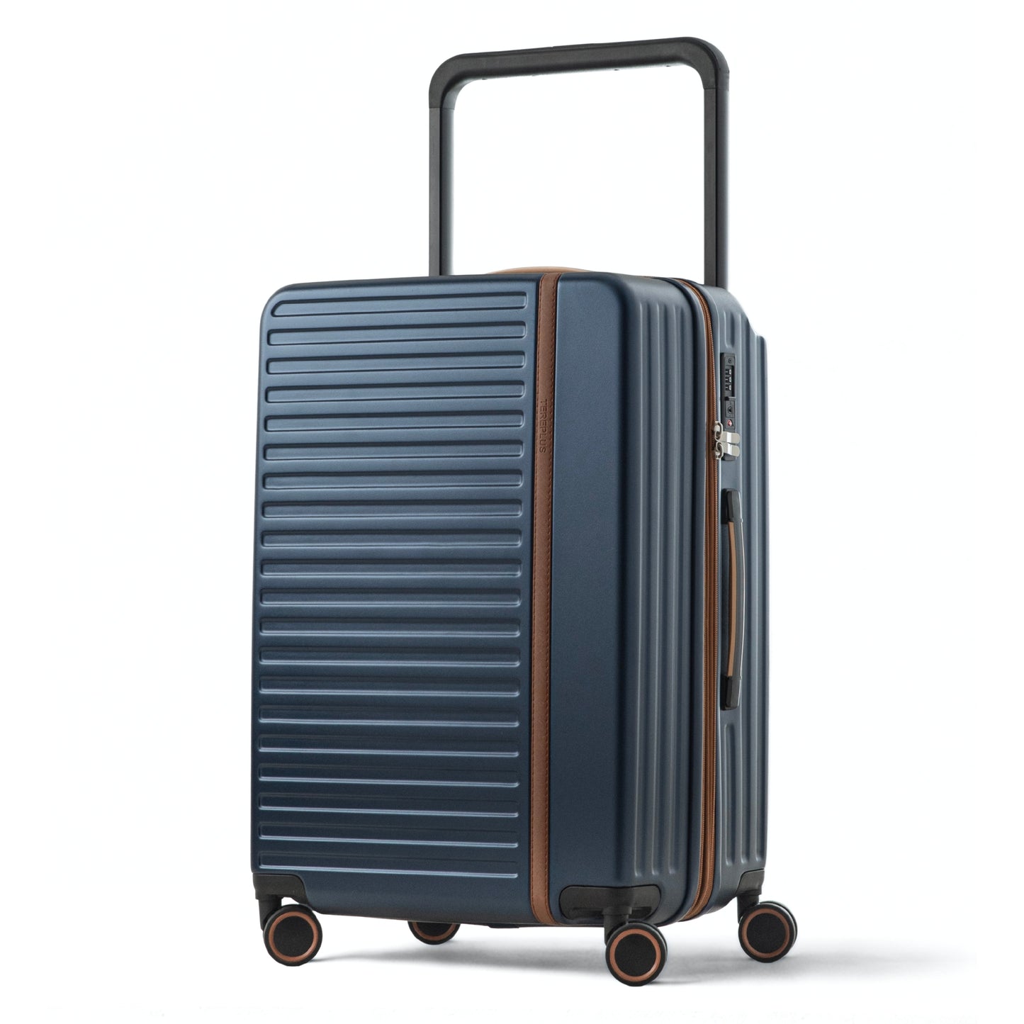 Pantom | Luxury Check In 24" Bag with Wide Handle, Expandable, USB Ports - Navy