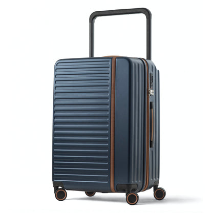 Pantom | Luxury Check In 24" Bag with Wide Handle, Expandable, USB Ports - Navy